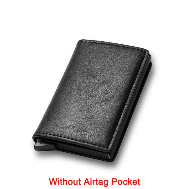 Slim Design Leather/Carbon Fiber RFID Card Holder Wallets