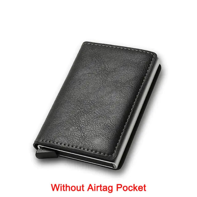 Slim Design Leather/Carbon Fiber RFID Card Holder Wallets